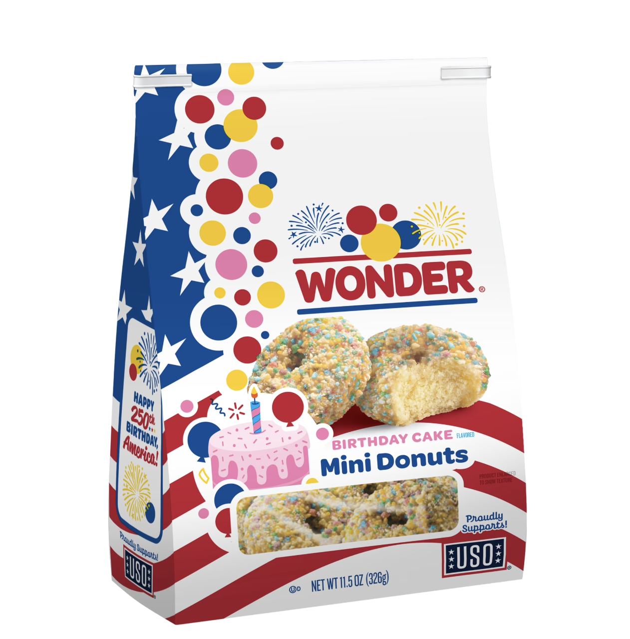 Wonder Birthday Cake Flavored Mini Donuts