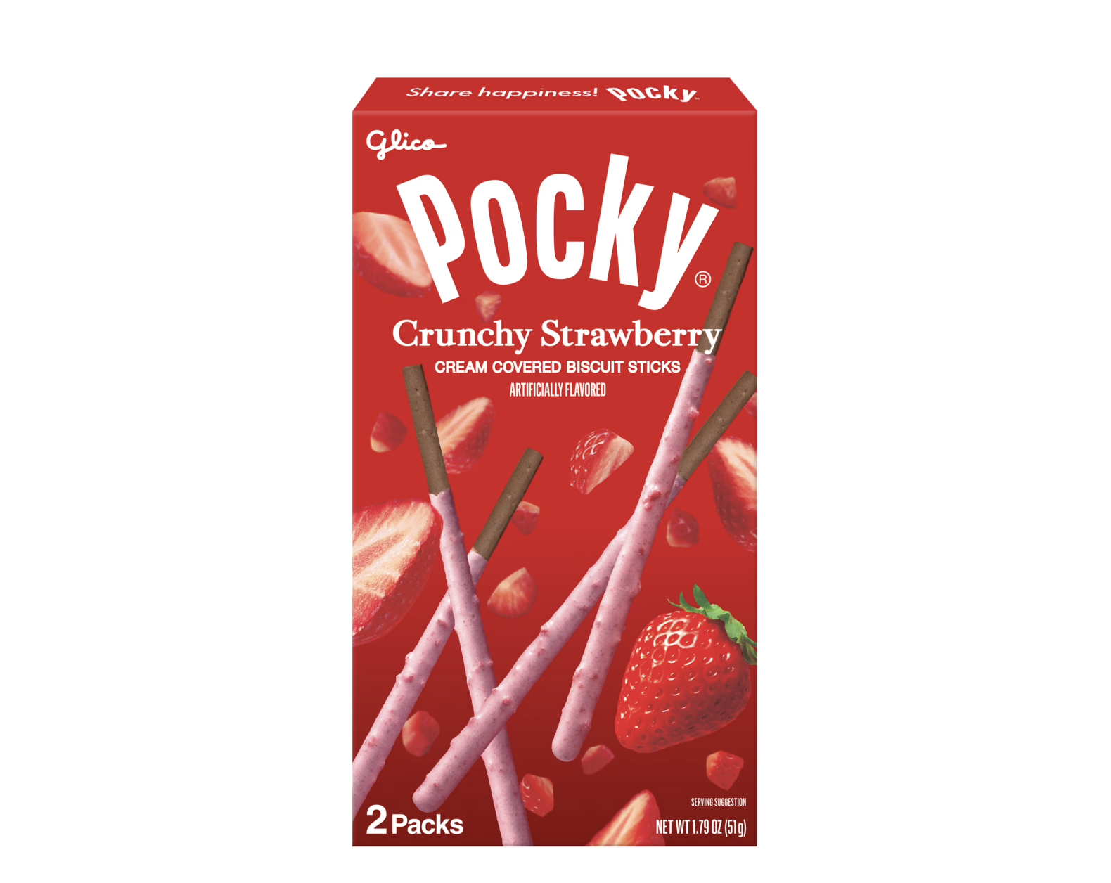 Glico Pocky Crunchy Strawberry Covered Biscuit Sticks