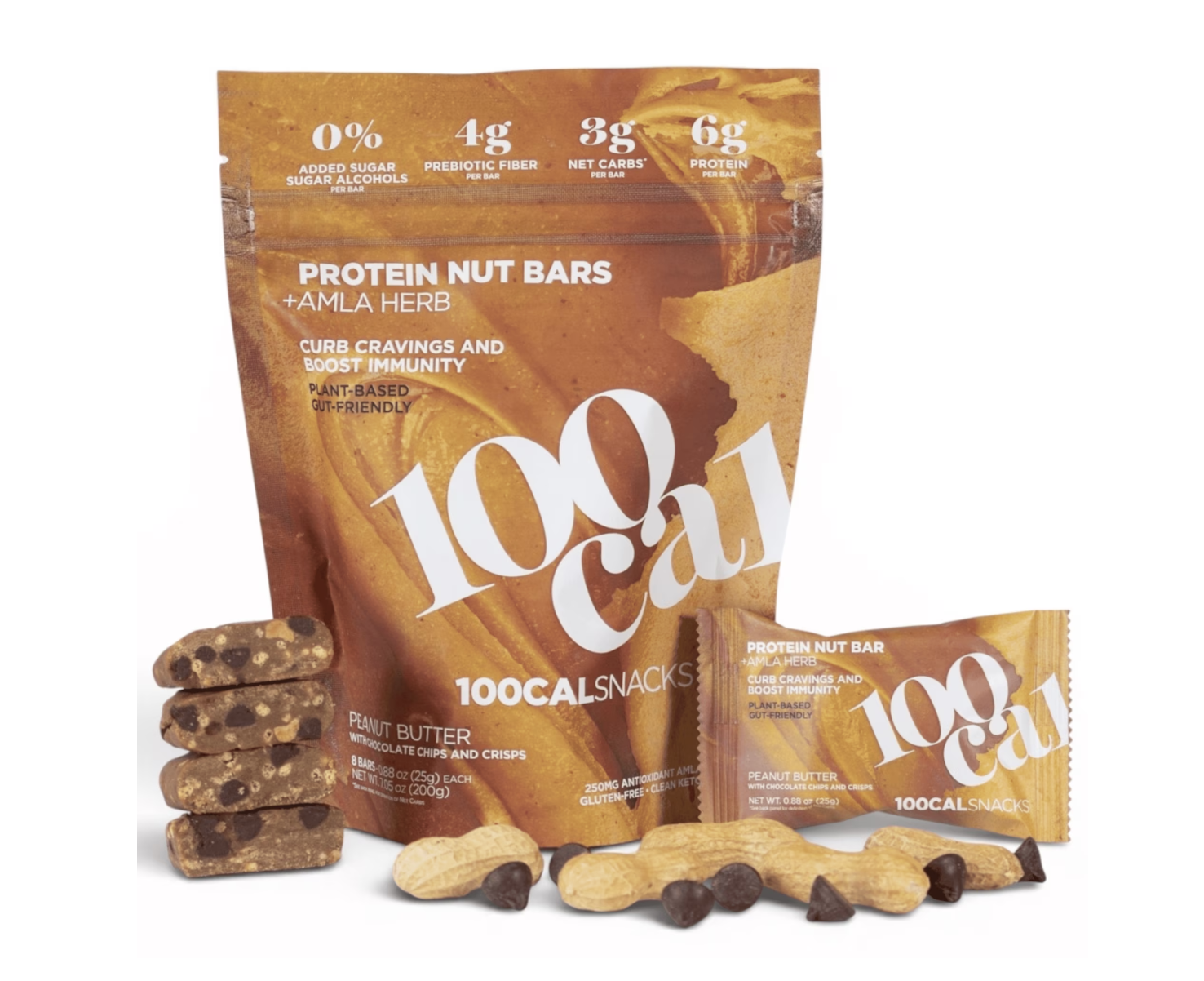 100 Cal Snacks Peanut Butter Chocolate Chip Protein Bar