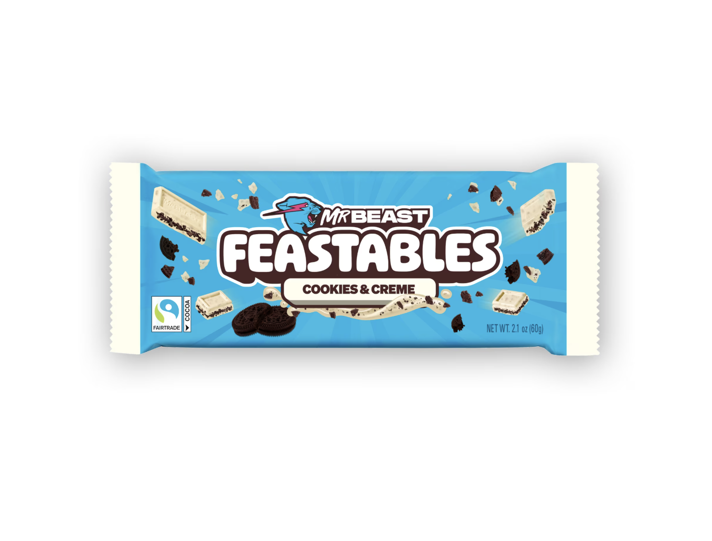 Feastables Mr Beast Cookies and Creme White Chocolate Bar