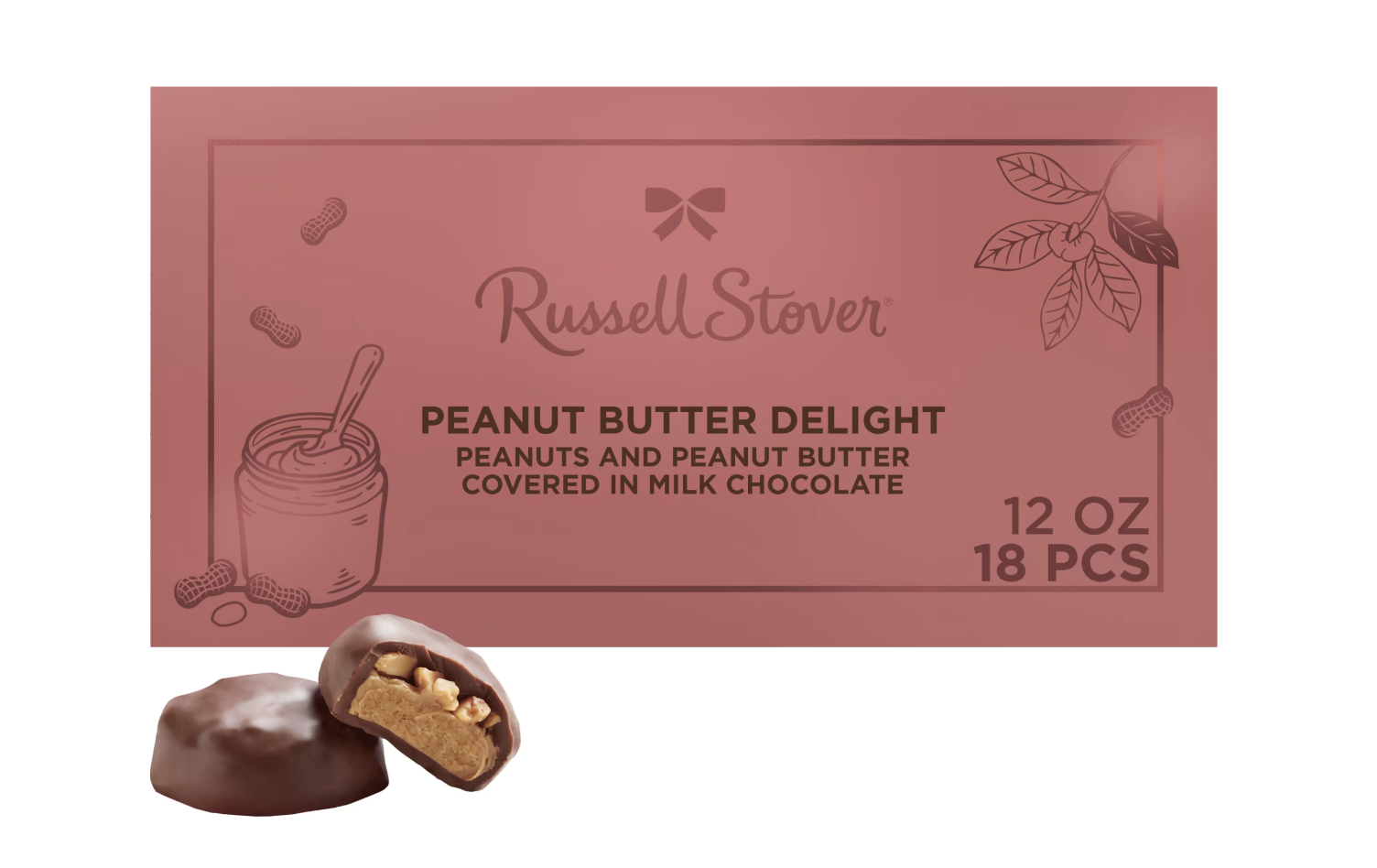 RUSSELL STOVER Milk Chocolate Peanut Butter Delight Candy Gift Box