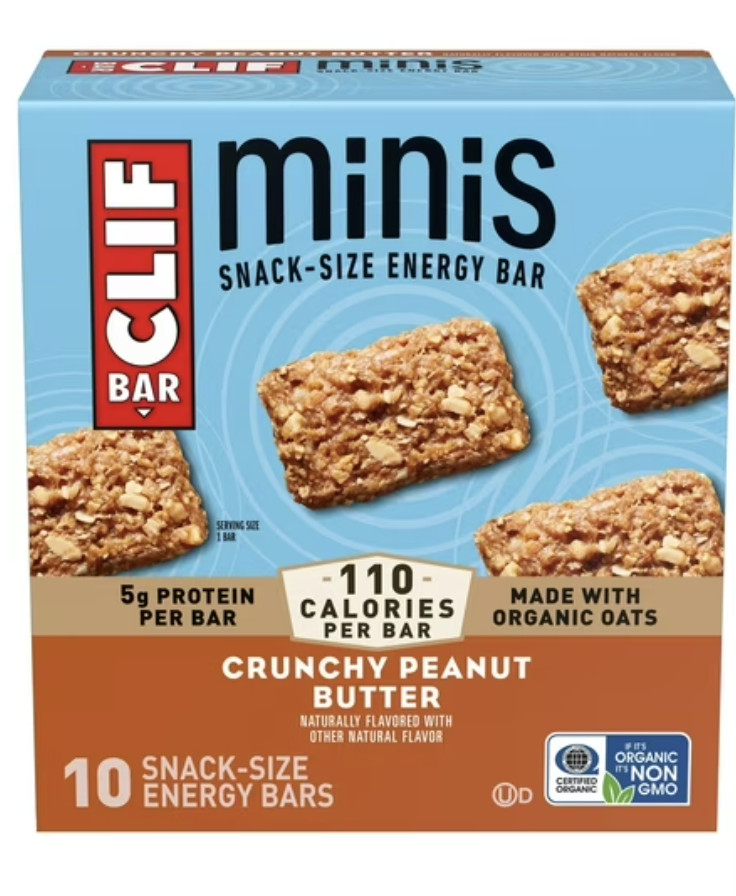 CLIF BAR Minis Crunchy Peanut Butter Flavor Snack-Size Energy Bars