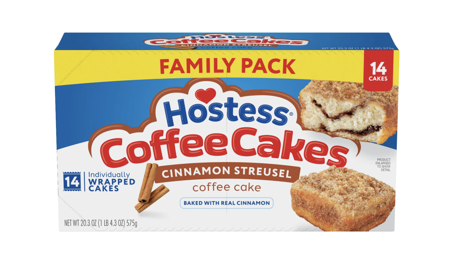 Hostess Coffee Cakes, Cinnamon Streusel Snack Cakes