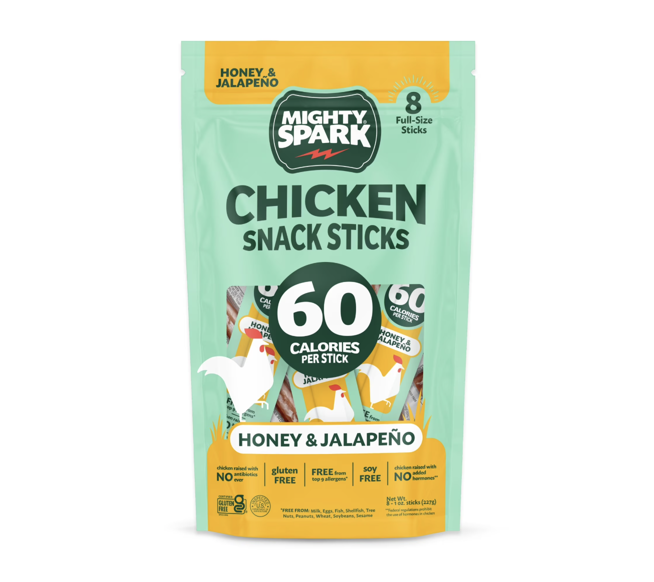Mighty Spark Honey & Jalapeno Chicken Snack Sticks