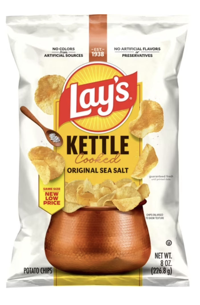 Lay’s Original Sea Salt Kettle Cooked Potato Chips Bag