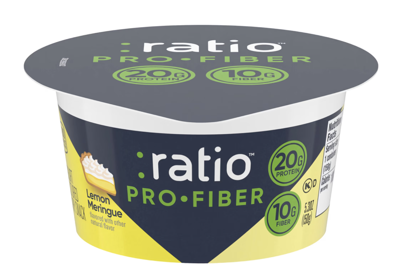 Ratio Pro-Fiber Yogurt Cultured Dairy Snack Cup, Lemon Meringue