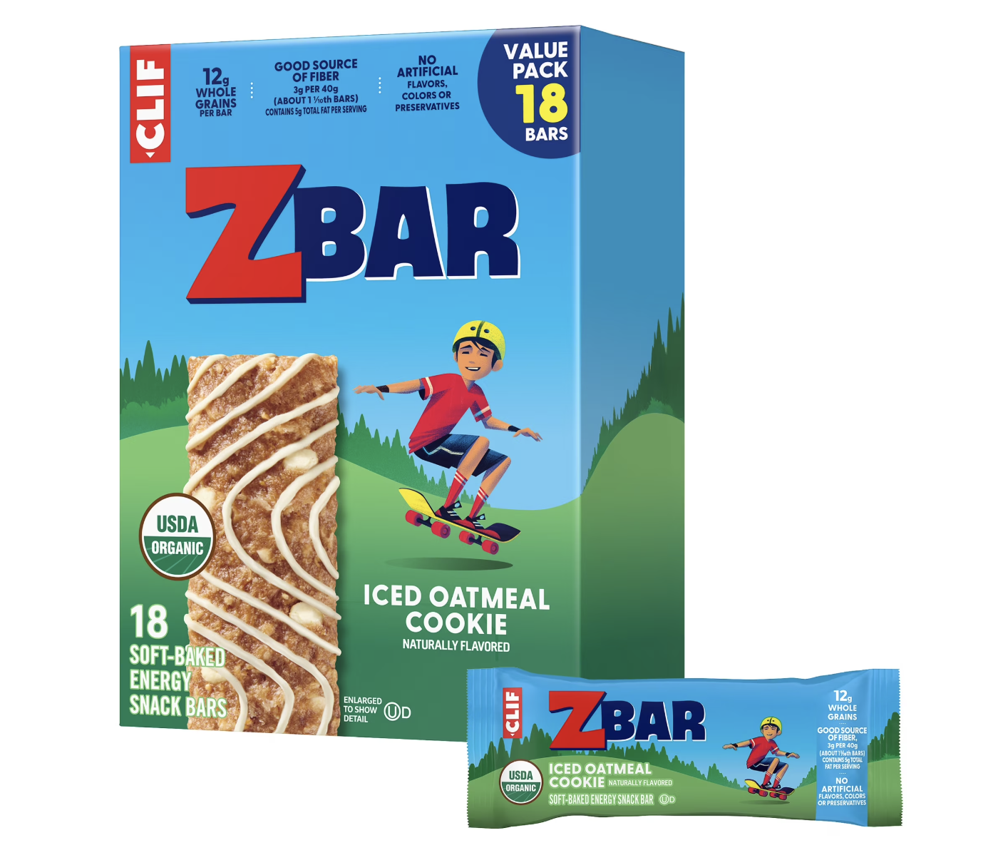 Zbar Iced Oatmeal Cookie Soft-Baked Energy Snack Bars