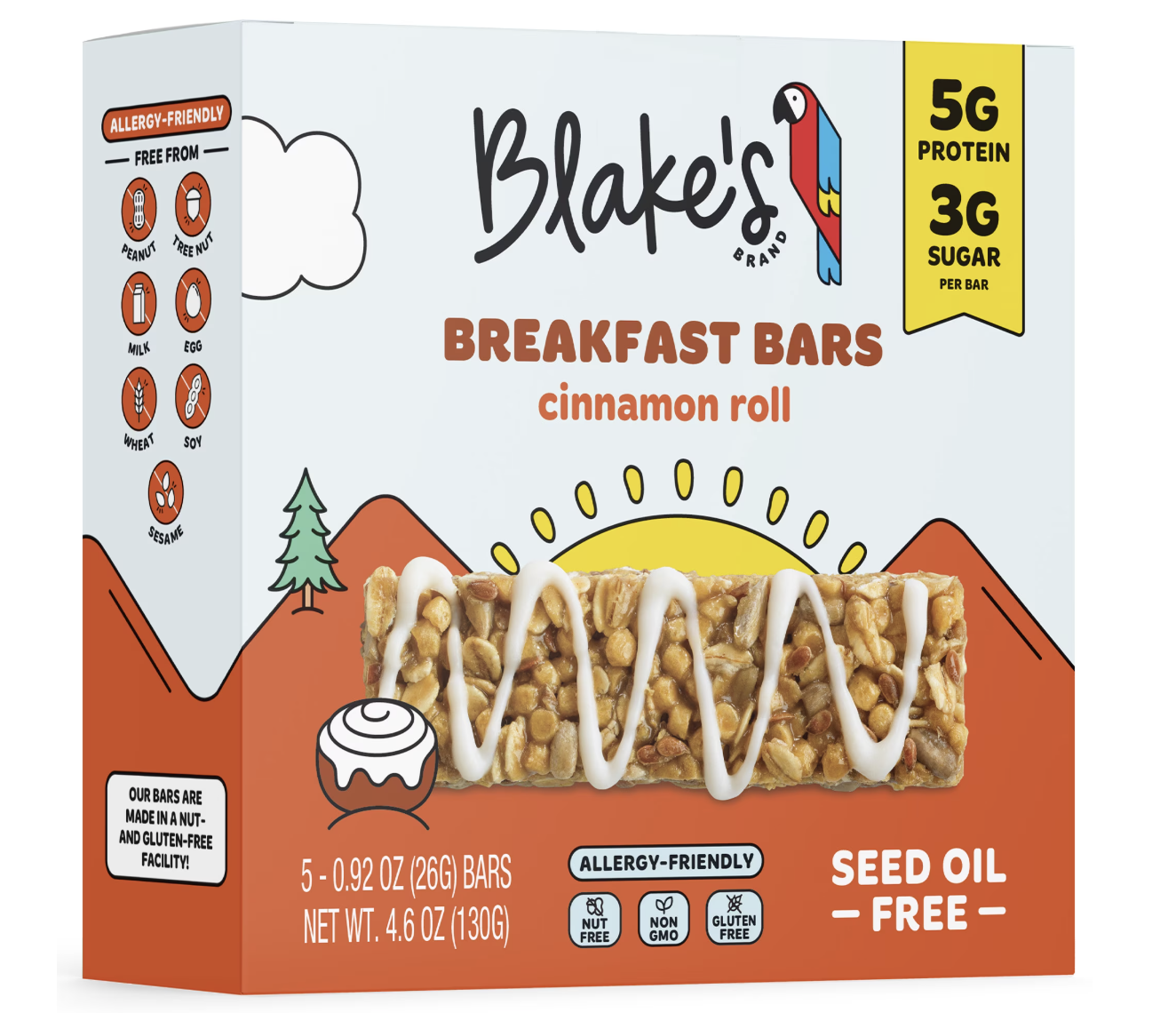 Blake's Cinnamon Roll Breakfast Bars + Protein