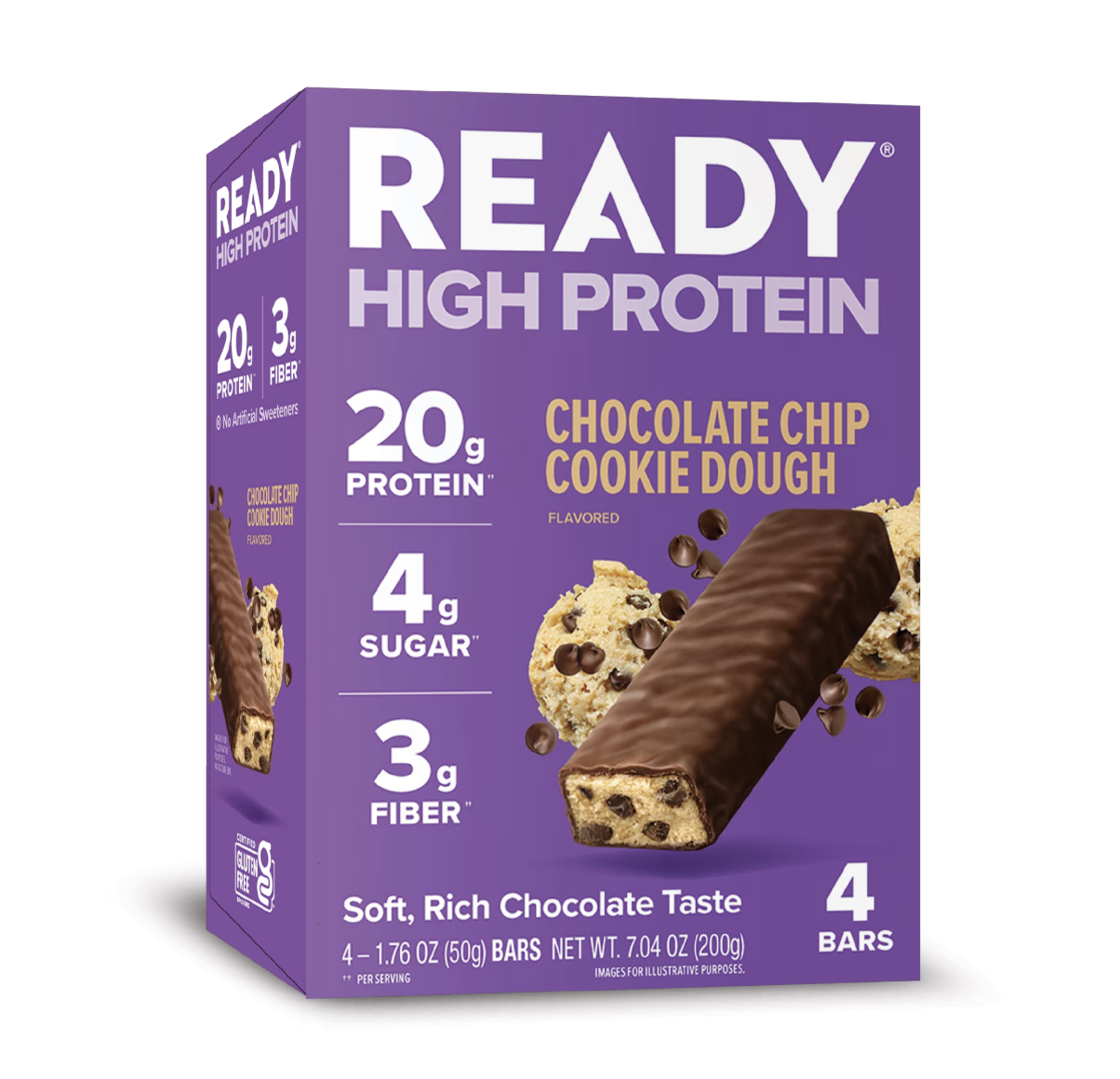 Ready® 20g High Protein Chocolate Chip Cookie Dough Bars