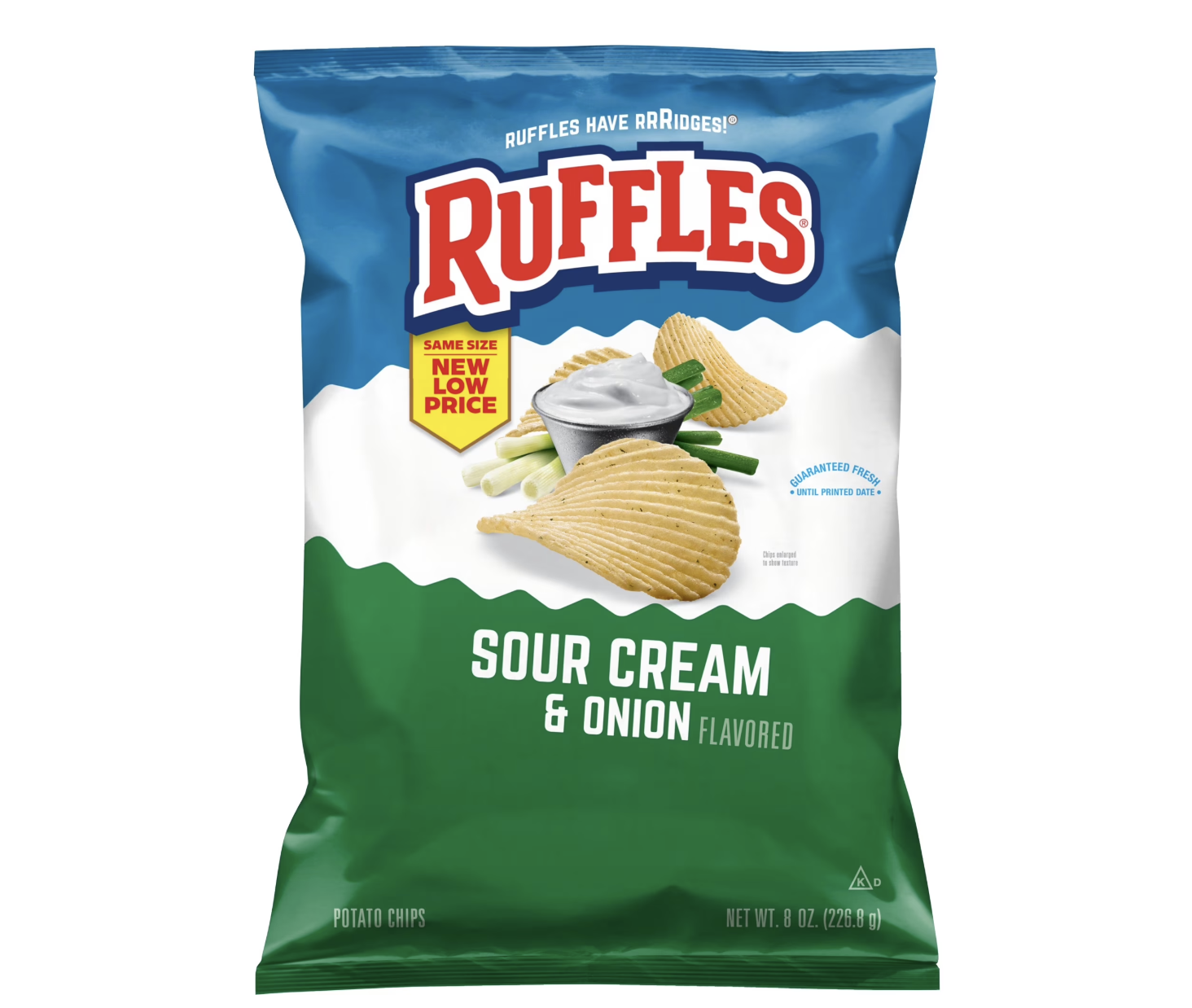 Ruffles Potato Chips Sour Cream & Onion Flavor Snack Chips