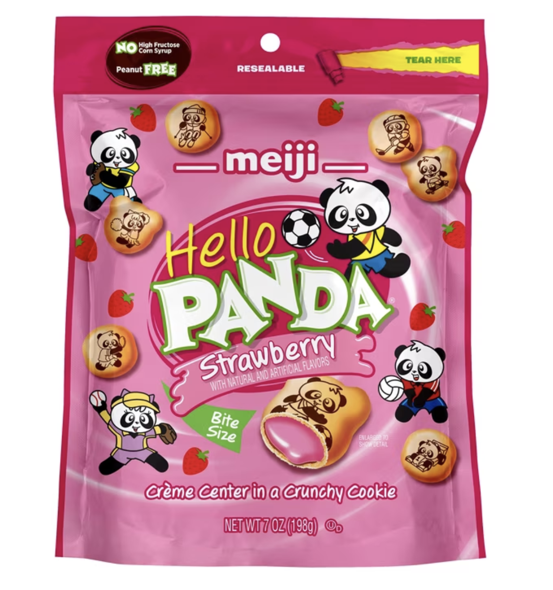 Meiji Hello Panda Strawberry Crème Cookies
