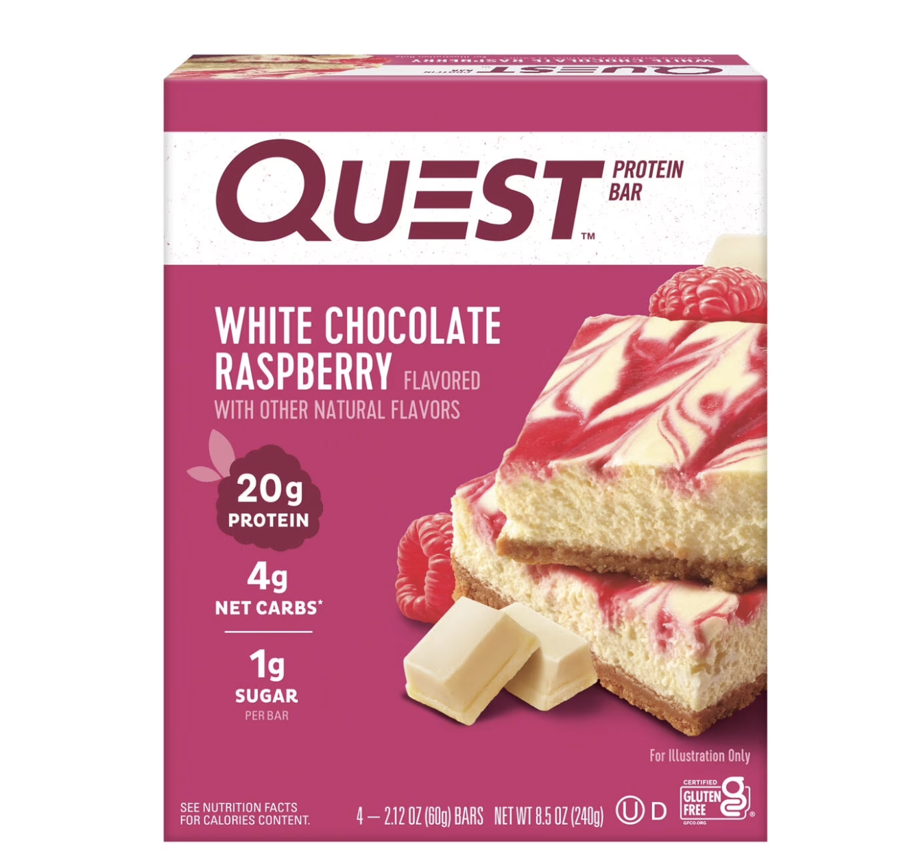 Quest Protein Bar, White Chocolate Raspberry