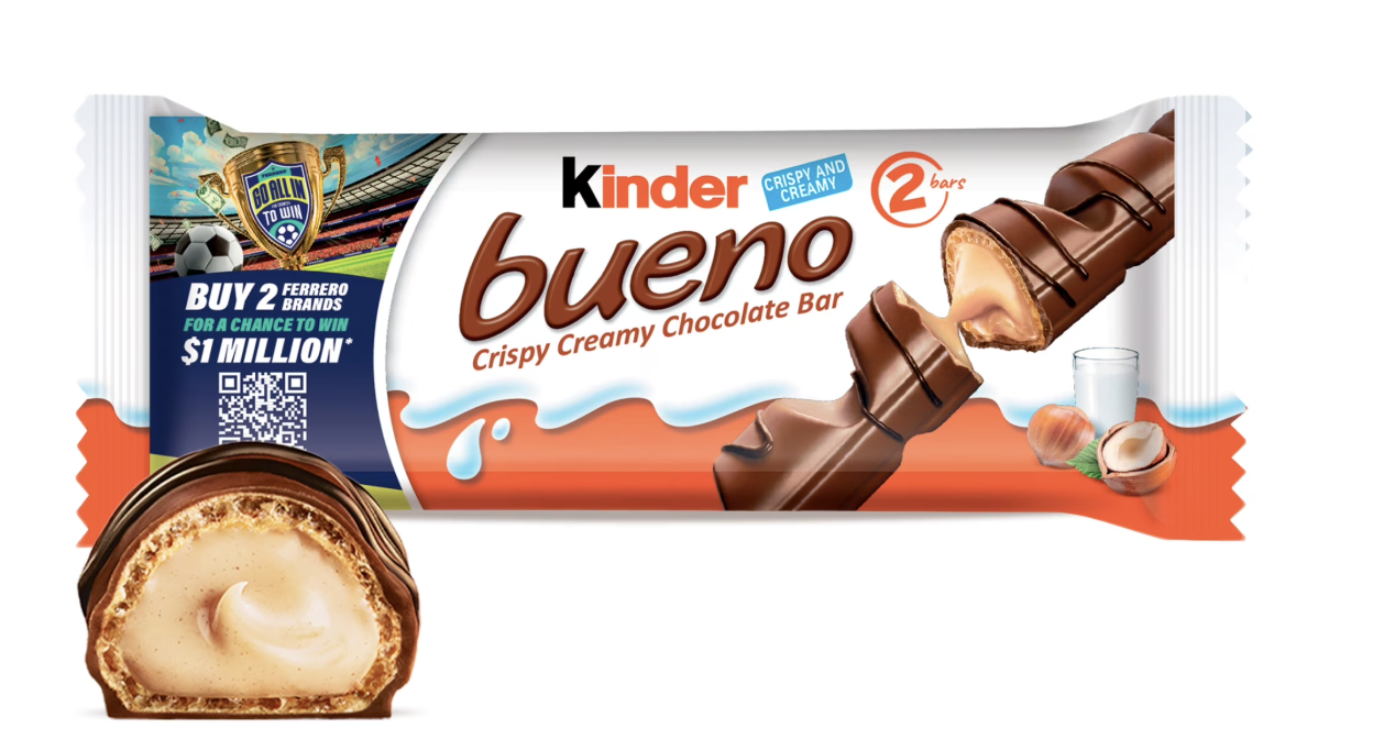 Kinder Bueno Milk Chocolate Bars with Crispy Wafer and Hazelnut Cream