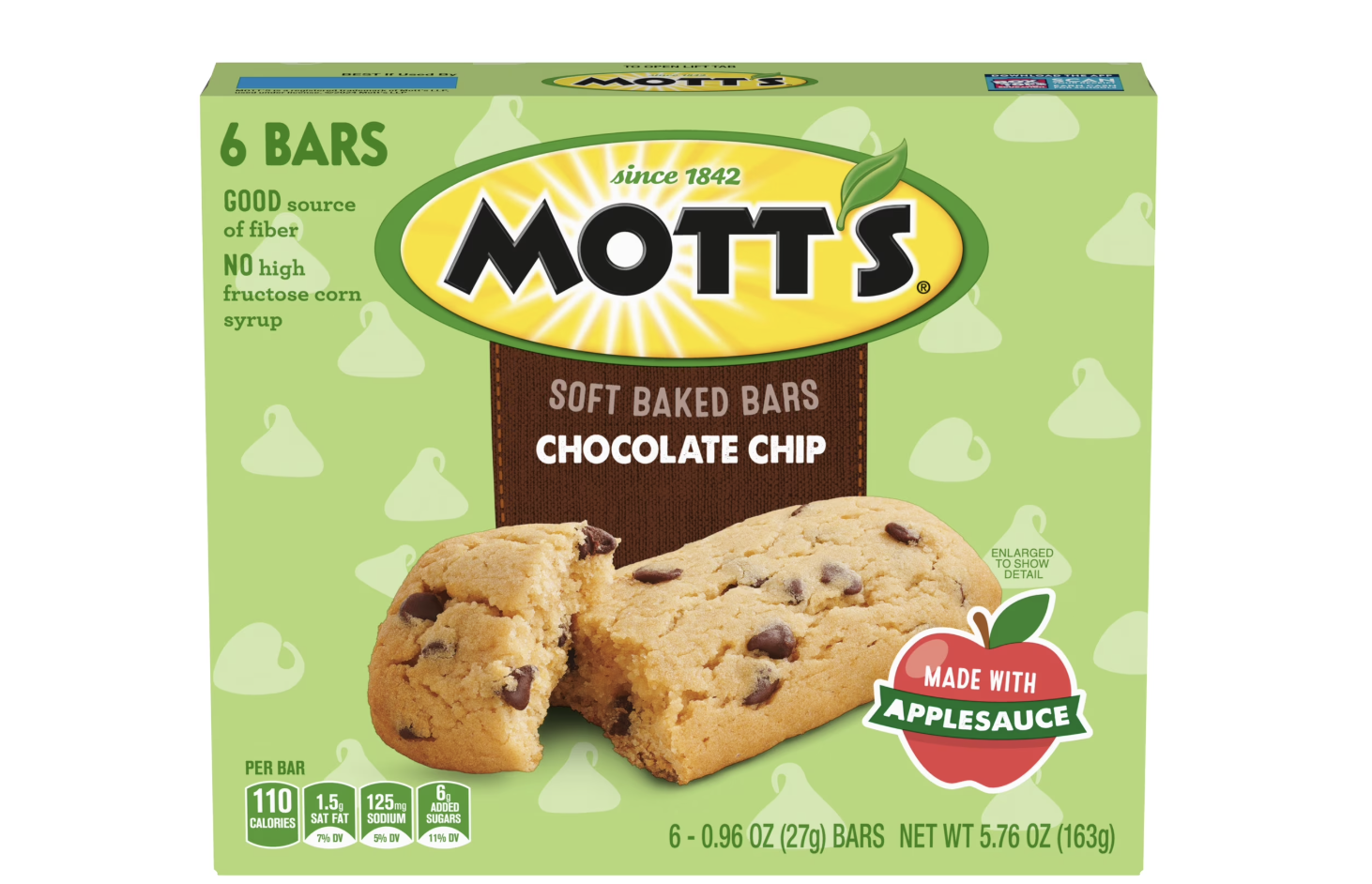 Mott's Soft Baked Bars, Chocolate Chip, Made with Applesauce