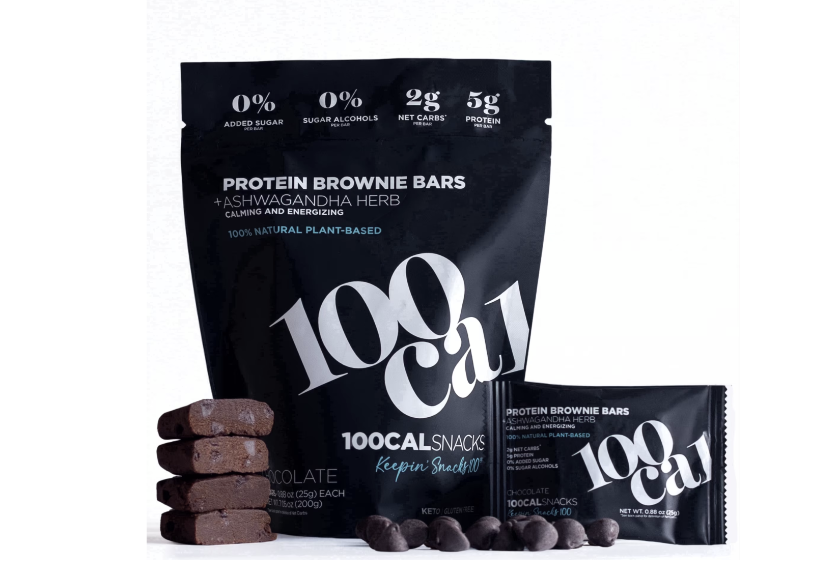 100 Cal Snacks Chocolate Brownie Protein Bar