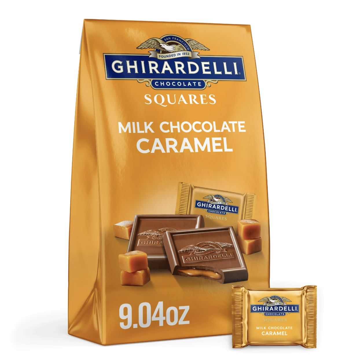 GHIRARDELLI Milk Chocolate Candy SQUARES with Caramel Filling