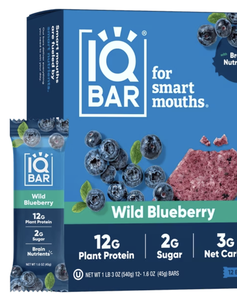 IQBAR Clean Plant Protein Bars - Wild Blueberry